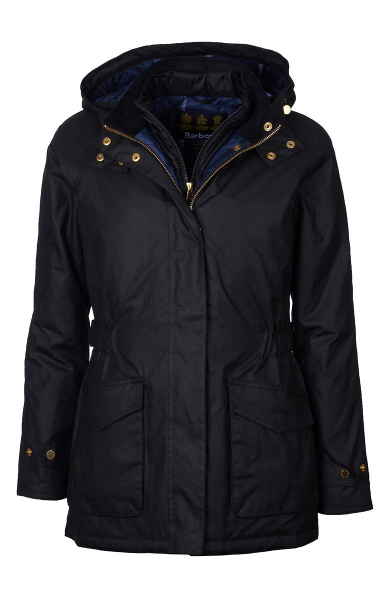 Barbour Aberdeen Waxed Hooded Raincoat, Alternate, color,