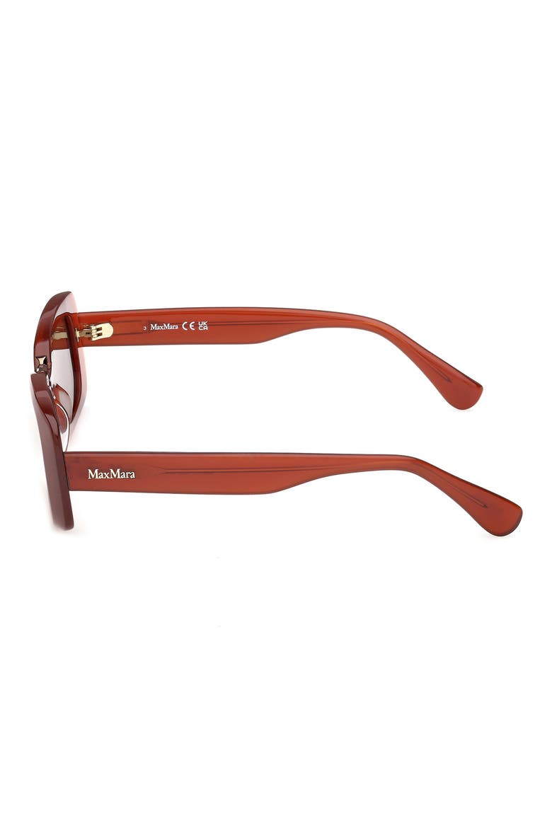53mm Rectangular Sunglasses, Alternate, color, SHINY ORANGE / BROWN