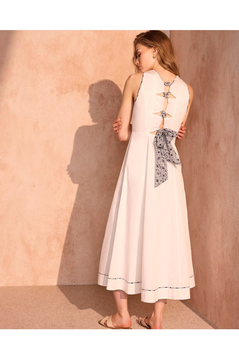 Cotton Tie Detail Maxi Dress, Alternate, color, Ivory