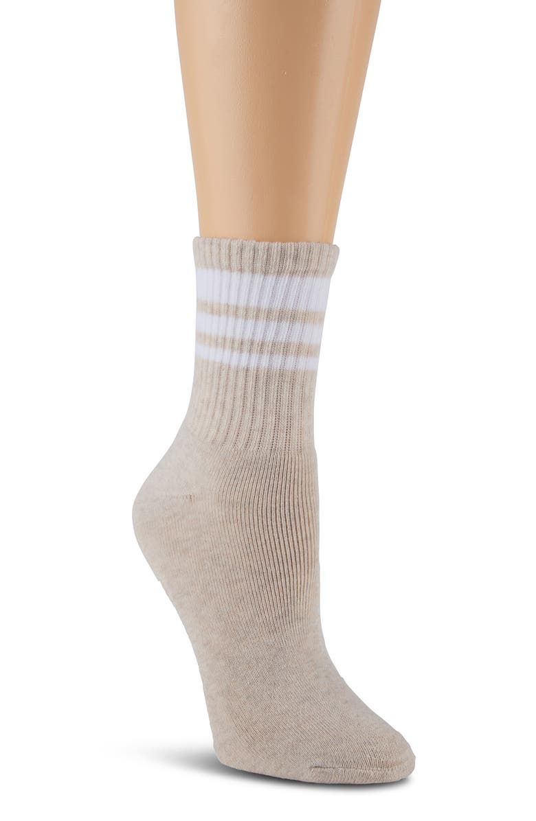 Laundry by Shelli Segal 6-Pack Full Cushion Crew Socks, Alternate, color, Heather Oatmeal/ White