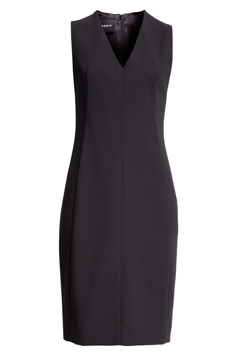 Classic V-Neck Dress, Alternate, color, BLACK