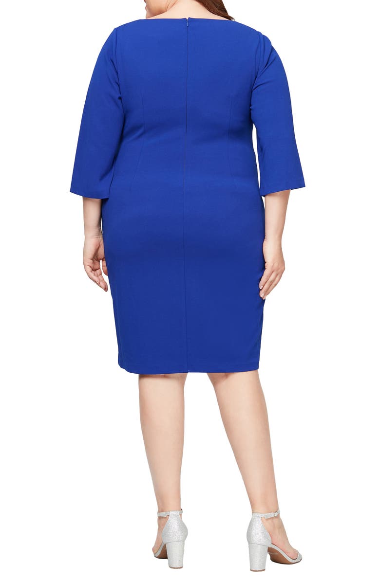 Alex Evenings Ruched Embellished Sheath Dress, Alternate, color, 