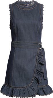 Cinq à Sept Guipure Lace Trim Mahlia Apron Dress