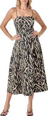 Endless Rose Animal Print A-Line Midi Dress