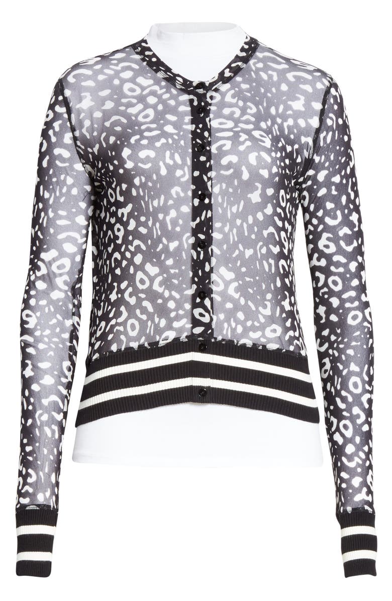 Fuzzi Graphic Leopard Print Tulle Bomber Jacket, Alternate, color,