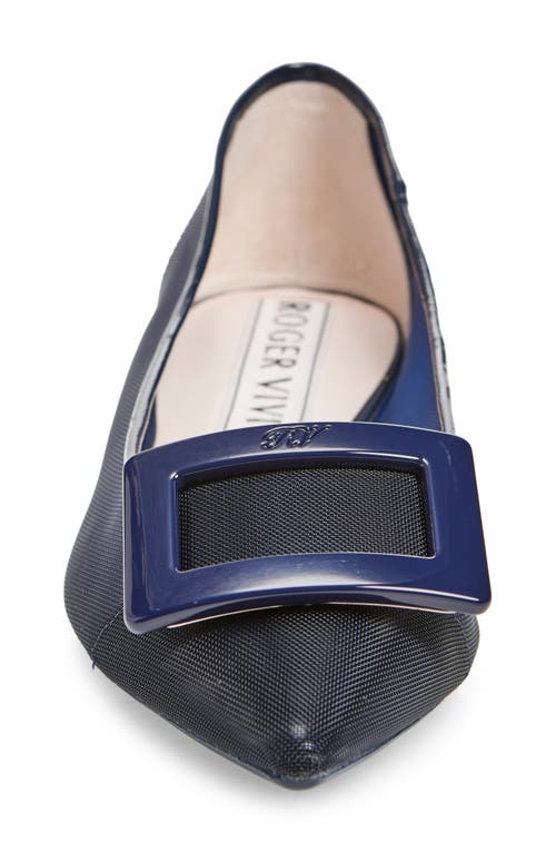 Roger Vivier Gommettine Buckled Mesh Ballet Flats In Blu/blu Chiaro