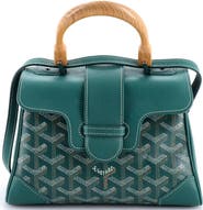 Pre-Owned Goyard Saigon Top Handle Bag Coated Canvas with Leather Mini