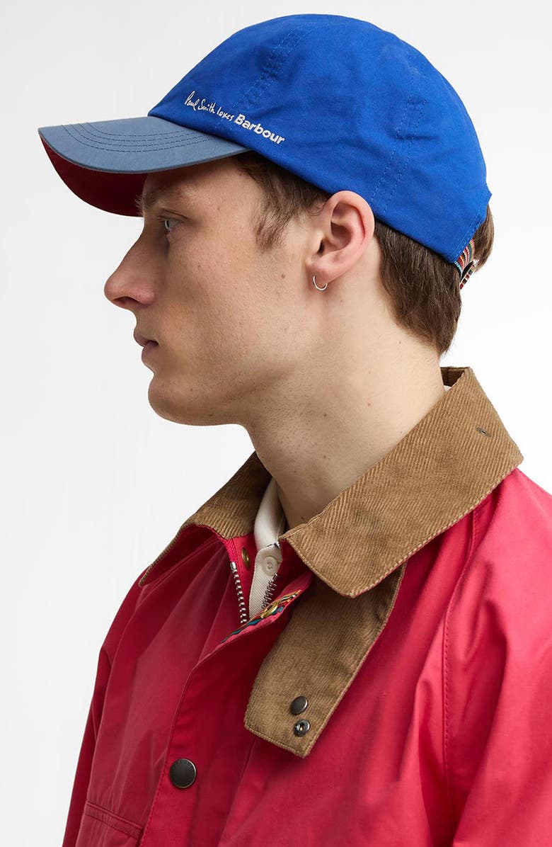 Barbour x Paul Smith Colorblock Adjustable Baseball Cap, Alternate, color, Royal Blue