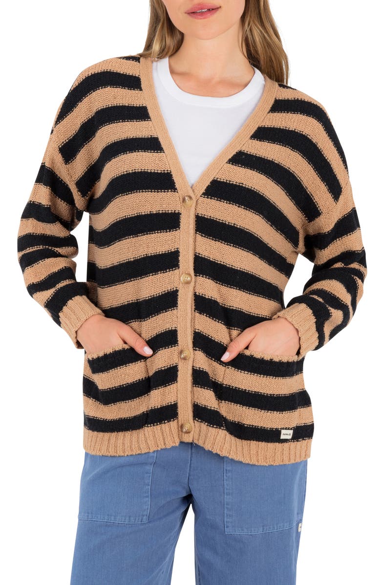 Hurley No Barriers Cardigan, Main, color, Tan