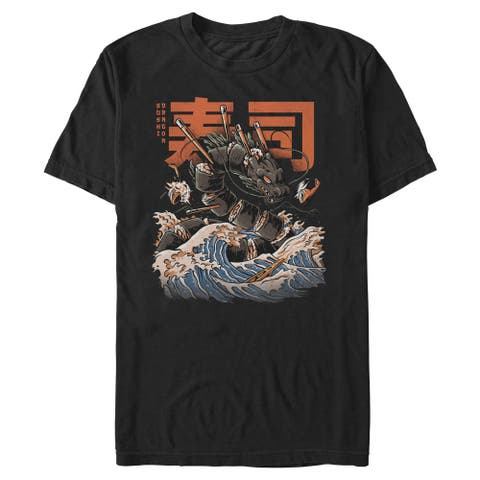 Men's Lost Gods Sushi Dragon Ocean Wave  Graphic T-Shirt