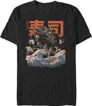 Lost Gods Men's Lost Gods Sushi Dragon Ocean Wave Graphic T-Shirt