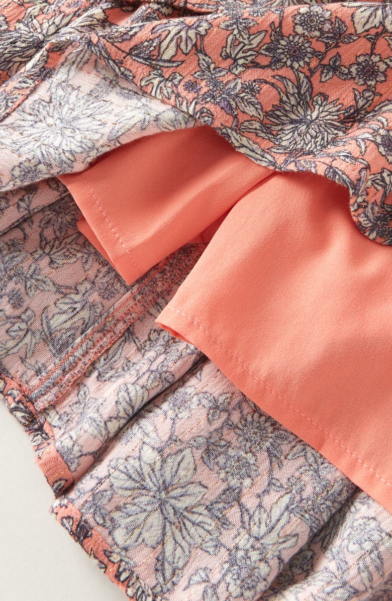 Treasure & Bond Kids' Sparkle Tiered Ruffle Skirt, Alternate, color, Pink Lantana Jules Floral