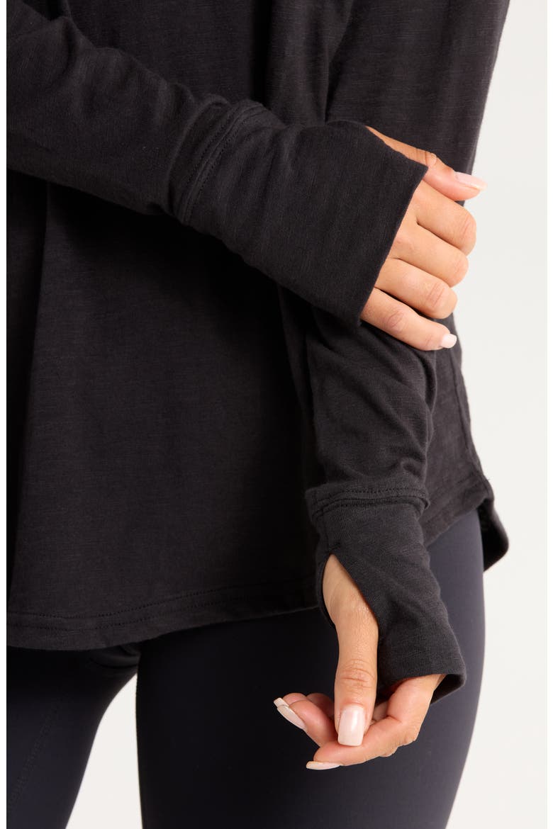 Relaxed Washed 2.0 Long Sleeve Slub Tee, Alternate, color, BLACK