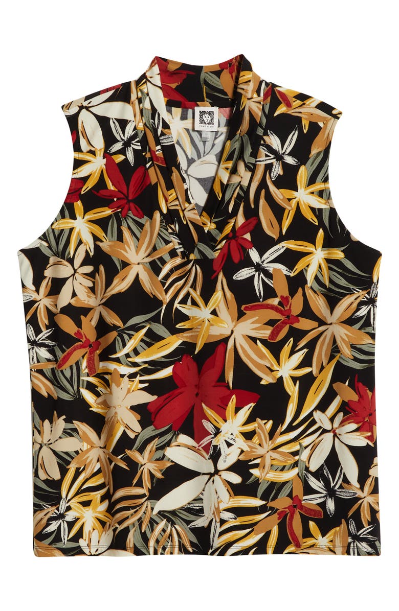 Anne Klein Floral Triple Pleat Sleeveless Top, Alternate, color, 