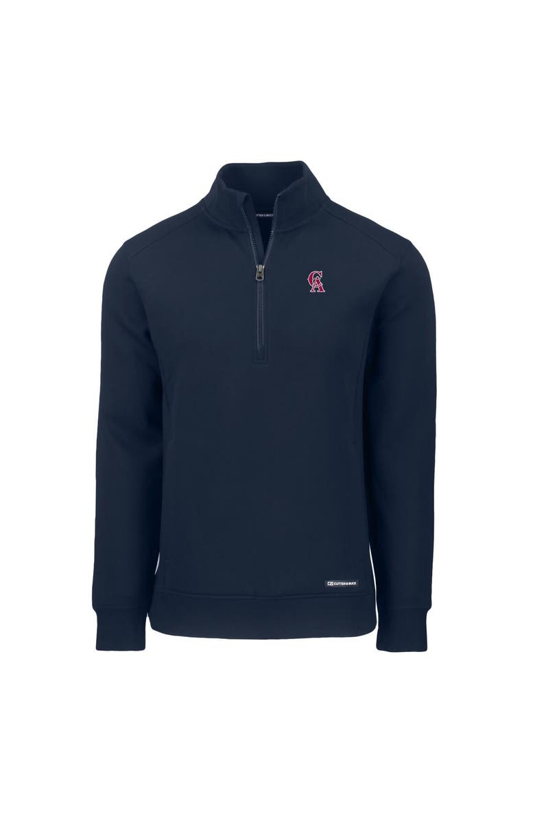 Cutter & Buck Men's Cutter & Buck  Navy Los Angeles Angels Cooperstown Collection Roam Eco Recycled Quarter-Zip Pullover, Alternate, color, 