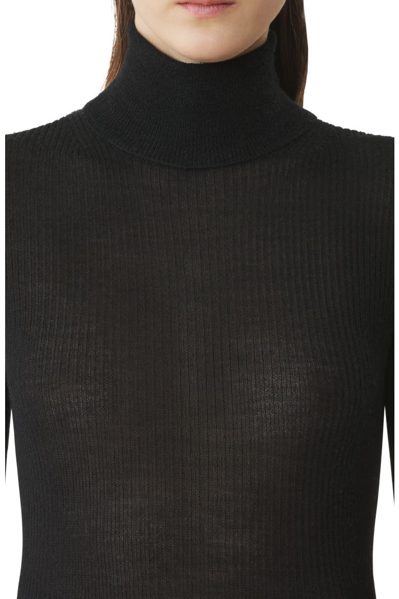Merino Wool And Silk Turtleneck Sweater, Alternate, color, Noir