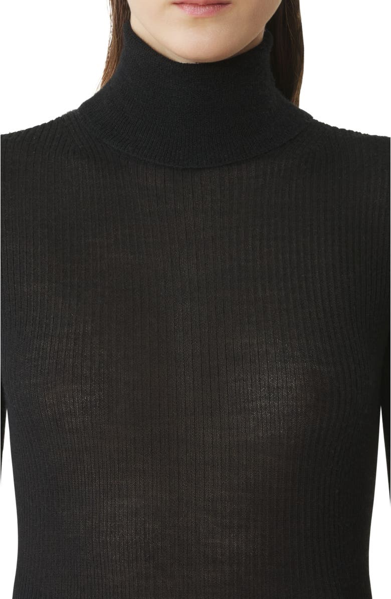 Lanvin Merino Wool And Silk Turtleneck Sweater, Alternate, color, Noir