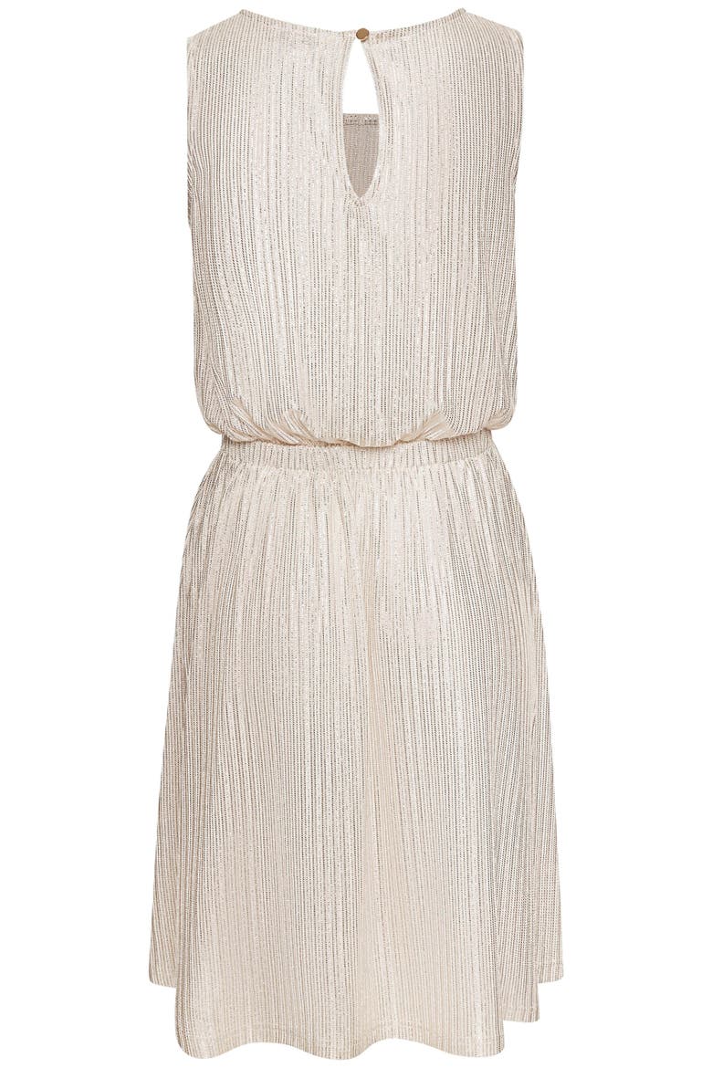 Metallic Sleeveless Dress, Alternate, color, Beige Gold