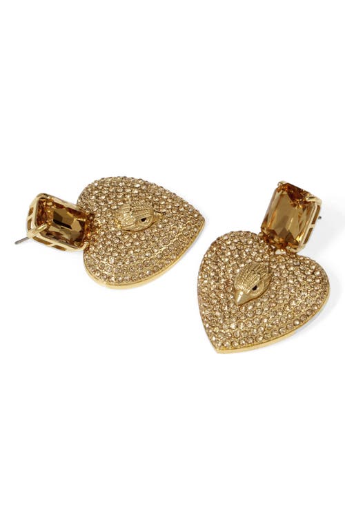 KURT GEIGER KURT GEIGER LONDON PAVÉ HEART DROP EARRINGS 