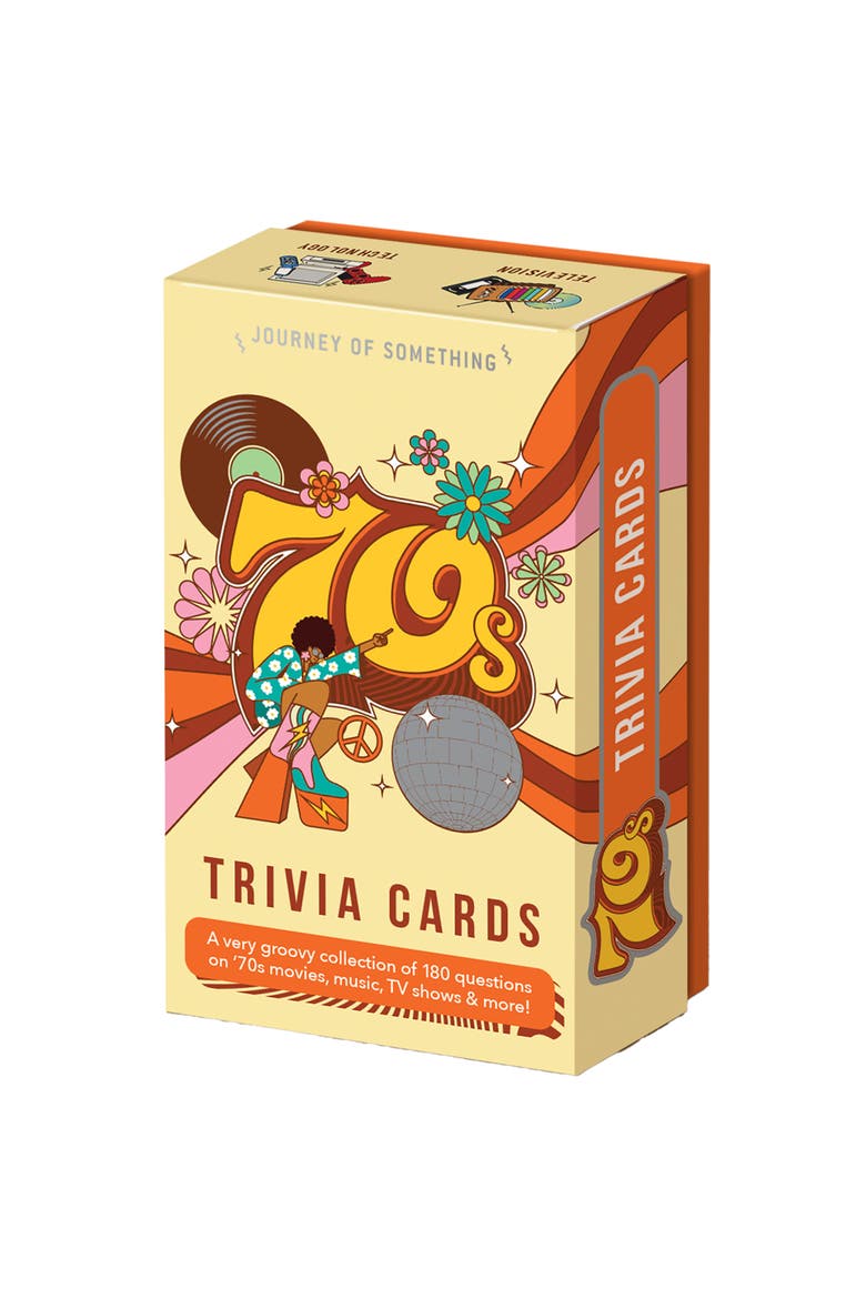 70's Trivia Cards, Party Card Game, 180 Groovy Questions, Main, color, Multicolored