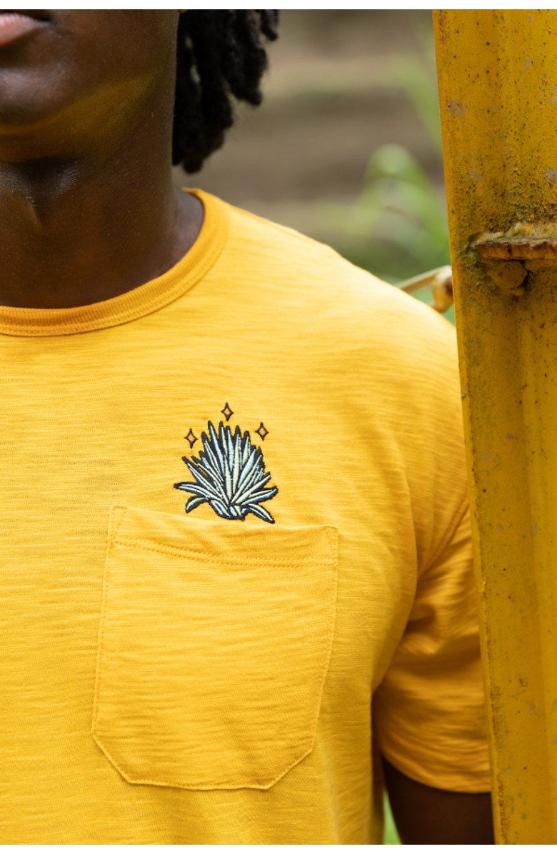 Baja Llama El Sativo Agave - Slub Pima Pocket Tee, Alternate, color, Gold