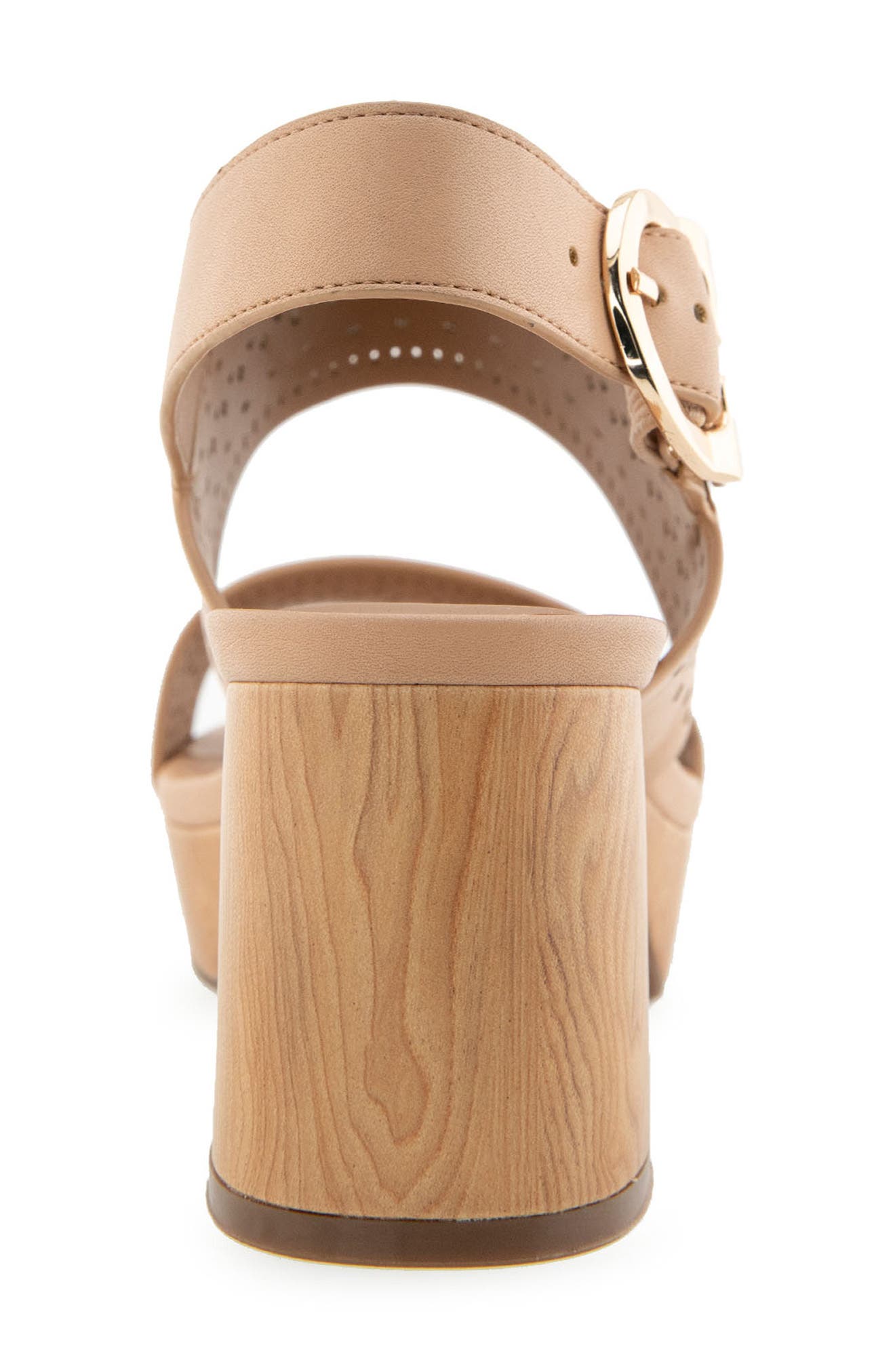 Camera Perforated Slingback Platform Sandal, Alternate, color, B79 BEIGE BISQUE PER