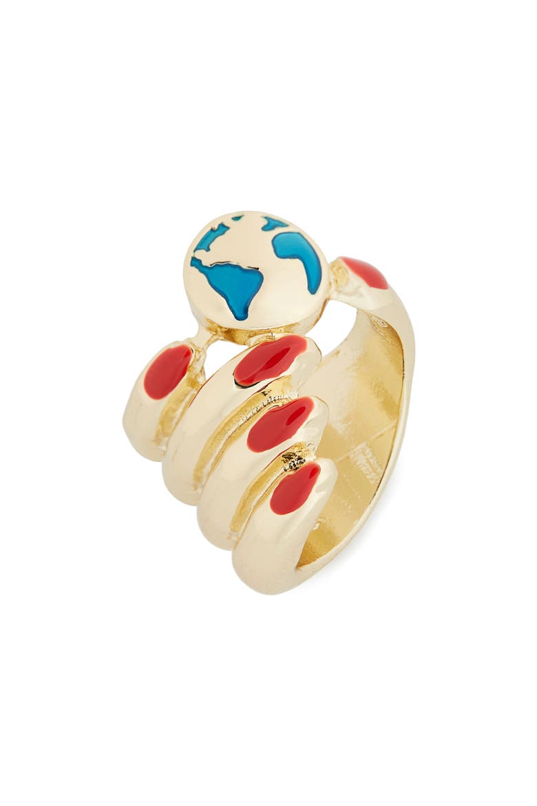 World In Her Hands Ring, Main, color, GOLD