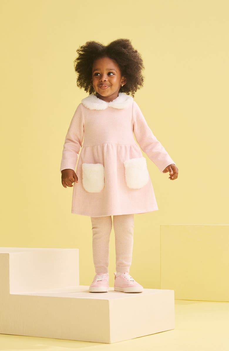 Hatley Rose Elegance Long Sleeve Herringbone Dress, Alternate, color, 