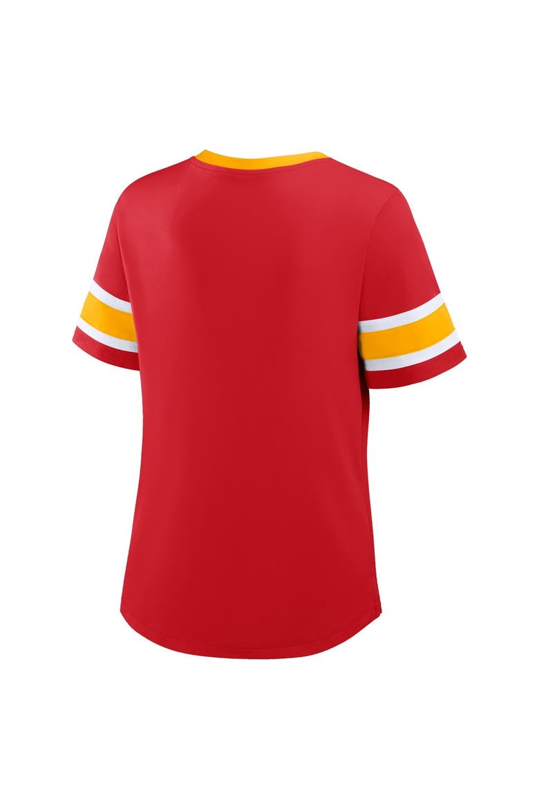 Women's Fanatics Red Kansas City Chiefs Plus Size Red Zone Athena Lace-Up V-Notch Neck T-Shirt, Alternate, color, Red