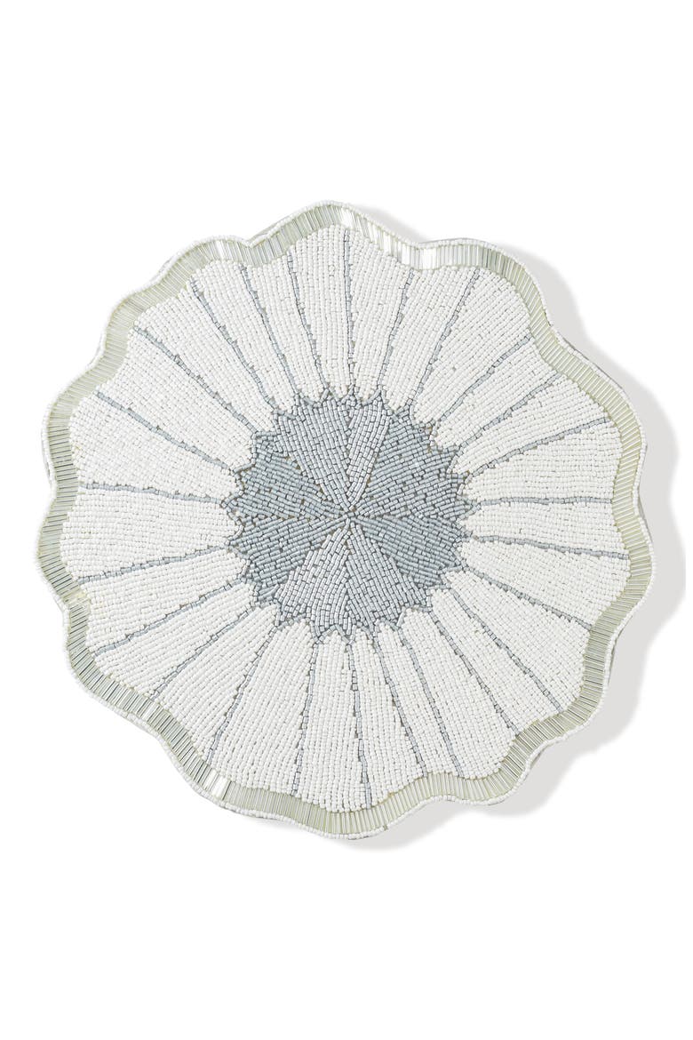 The Ethereal Daisy Beaded Charger, Main, color, WHITE