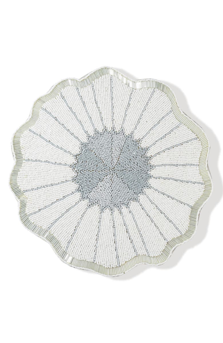 Tiramisu The Ethereal Daisy Beaded Charger, Main, color, White
