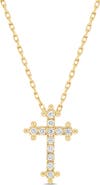 Bony Levy 18K Florentine Natural Diamond Cross Pendant Necklace