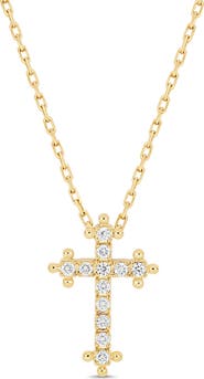 Bony Levy 18K Florentine Natural Diamond Cross Pendant Necklace