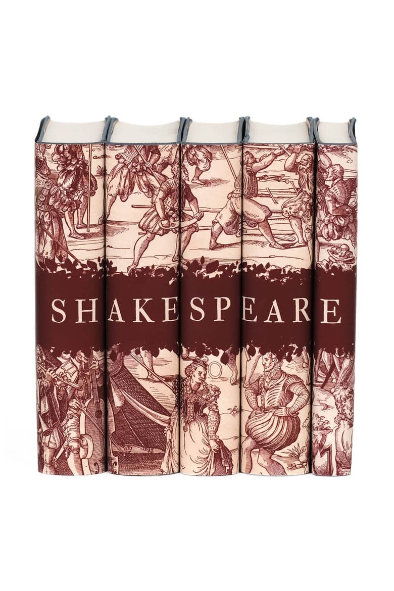 William Shakespeare Engraving Book Set, Alternate, color, Red