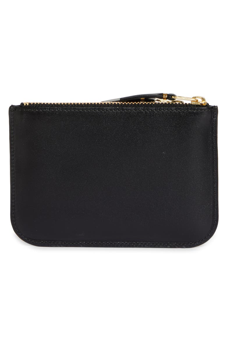 Outside Pocket Two-Compartment Leather Wallet, Alternate, color, BLACK