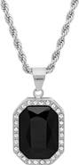 STEELTIME Simulated Onyx Pendant Necklace