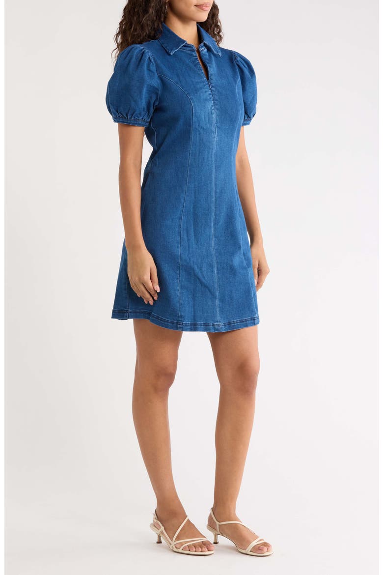 Adalyn Puff Sleeve Denim Minidress, Alternate, color, DENIM BLUE