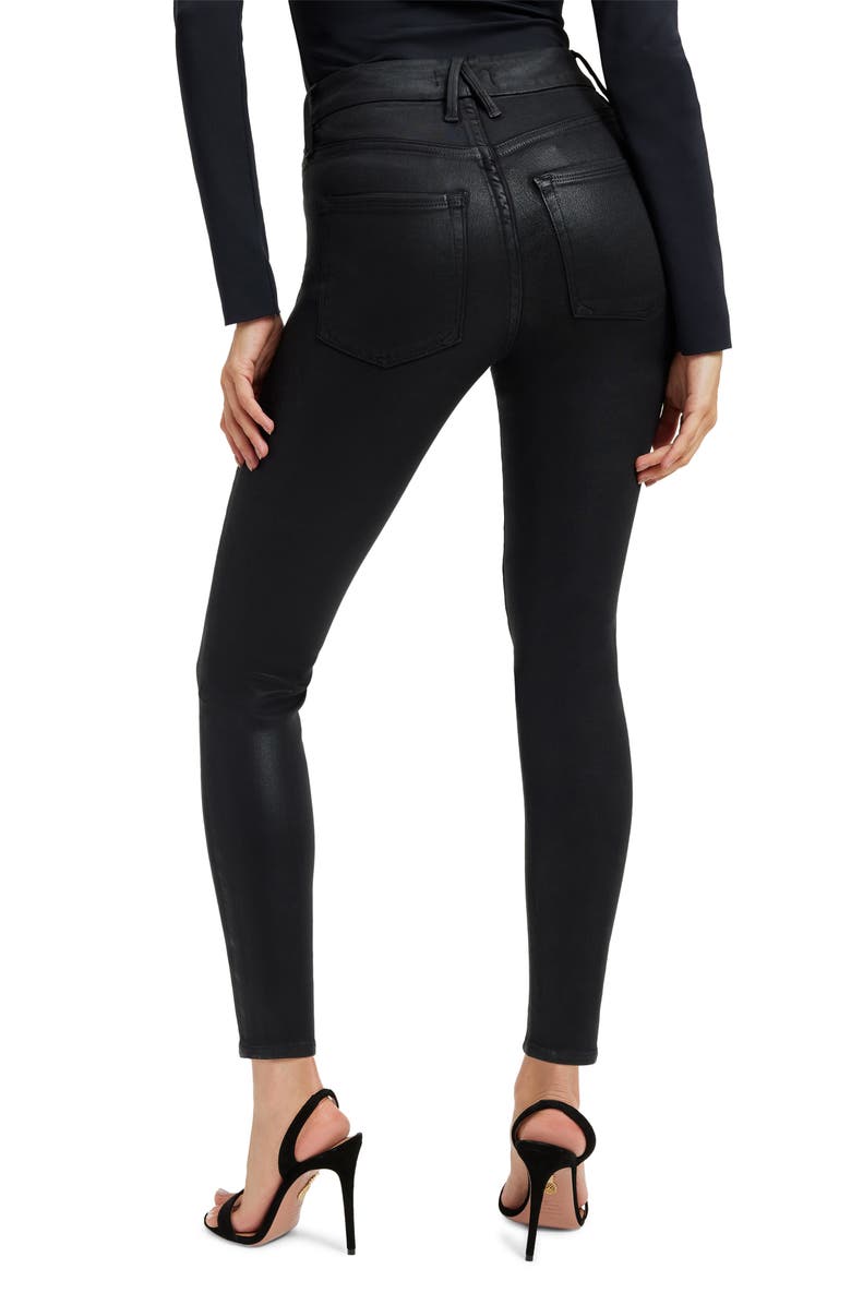 Good American Good Legs Coated Skinny Jeans, Alternate, color,