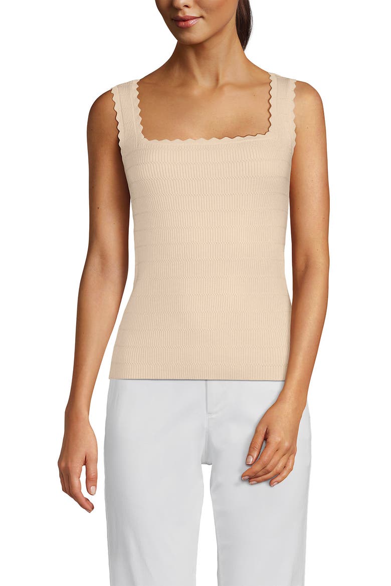 High Retention Square Neck Tank Sweater, Main, color, Oatmeal