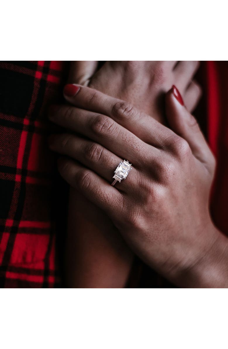 DELMAR Octagon Cut & Asscher Cut Moissanite Ring, Alternate, color, White