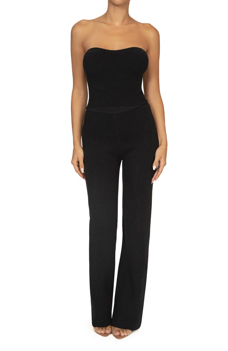 JLUXLABEL Tropic Oasis Strapless Knit Top, Alternate, color, Black