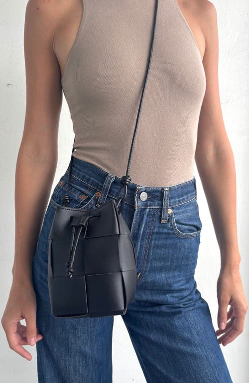 Adornia Patchwork Bucket Bag In Black