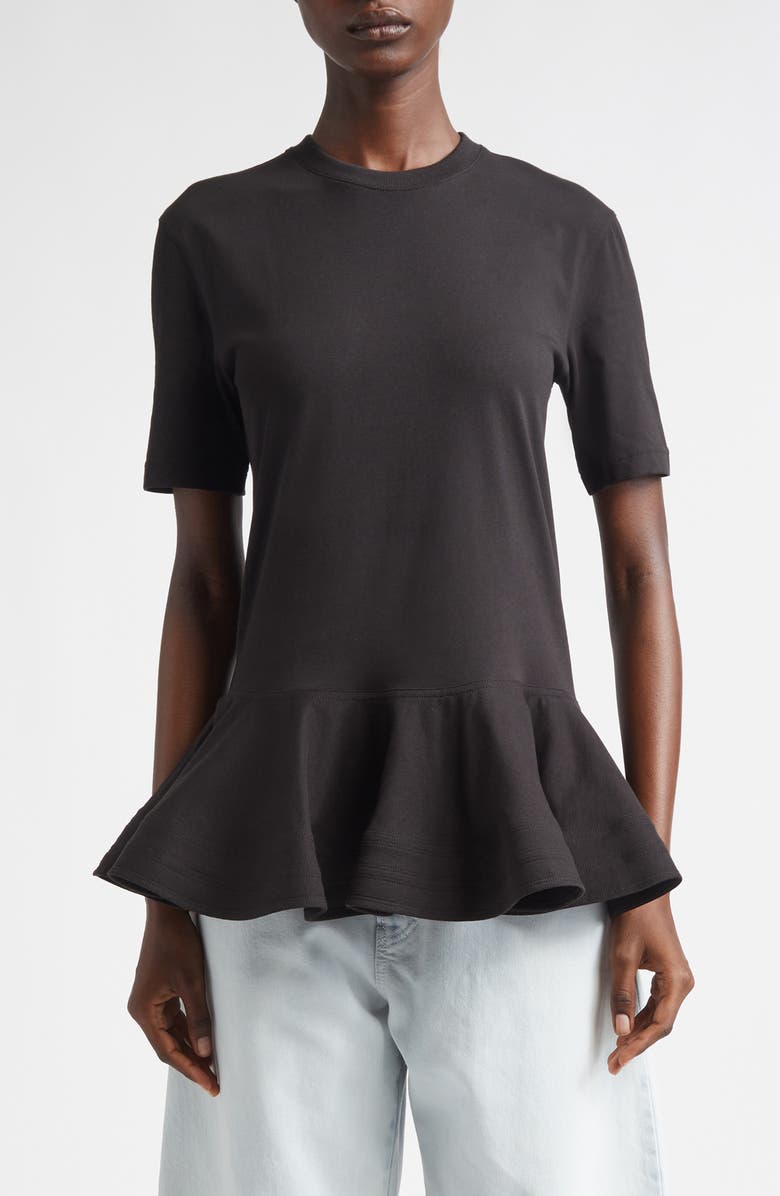 Alaïa Peplum T-Shirt, Main, color, Noir Alaia