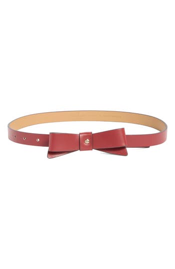 Kate Spade New York Bow Belt With Spade In Brown