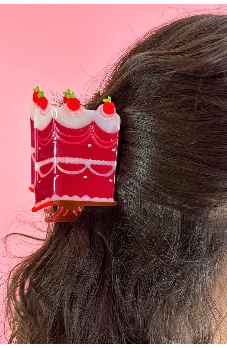 Centinelle Quinceanera Dark Cherry Cake Hair Claw, Alternate, color, Red