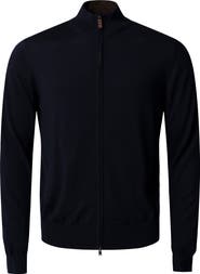 Eton Merino Wool Zip Cardigan