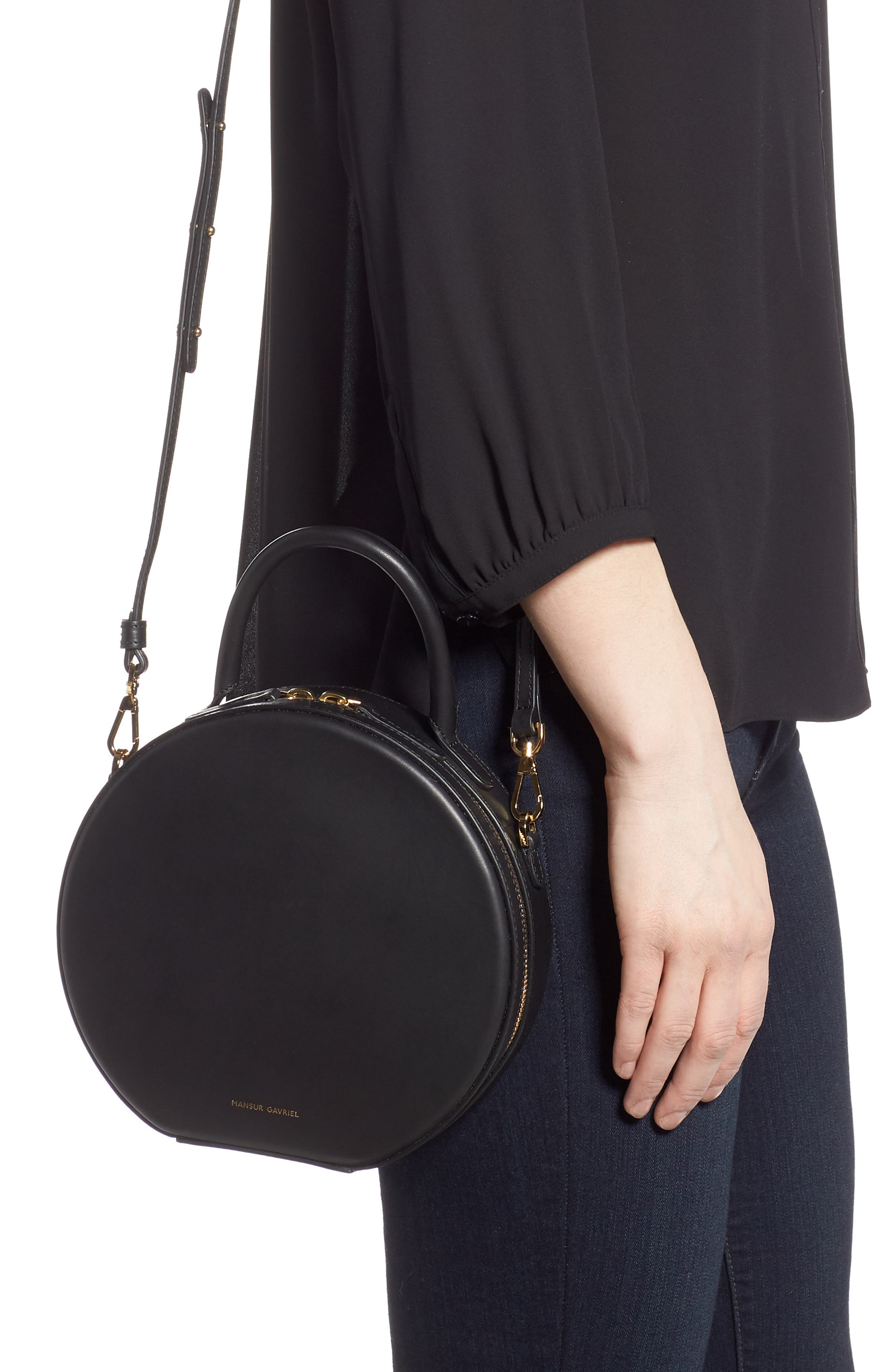 Mansur Gavriel Leather Circle Crossbody Bag, Alternate, color, 