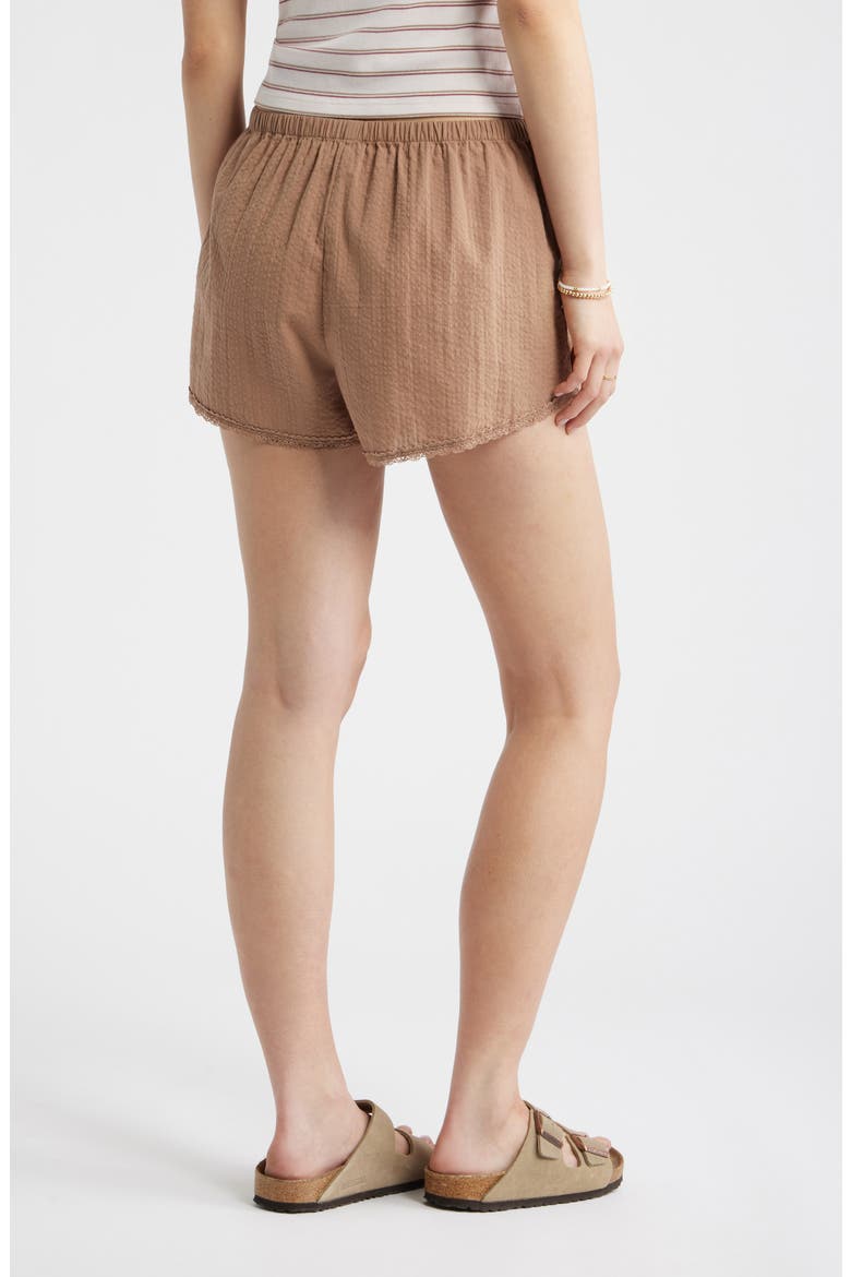Cotton Seersucker Boxer Shorts, Alternate, color, BROWN FRESCO