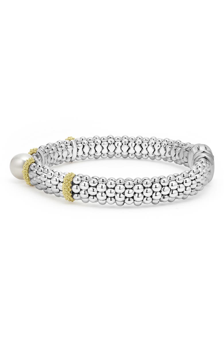 LAGOS Luna Freshwater Pearl Station Bracelet, Alternate, color, Silver