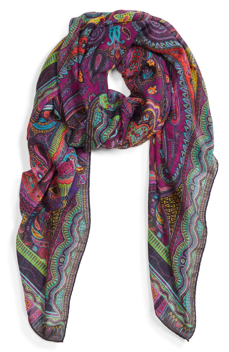 Etro Scialle Bombay Paisley Wool & Silk Scarf, Alternate, color, 